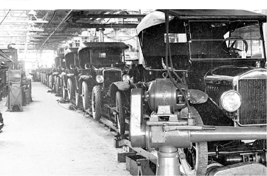 ford-t-producao Linha de produção do Ford modelo T