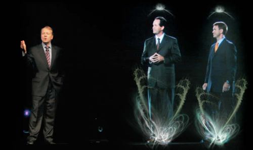 Reunião virtual com hologramas