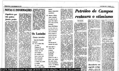 Versos de “Os Lusíadas” no Estadão