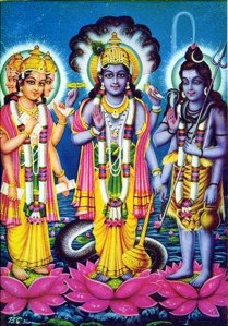 Brahma, Vishnu e Shiva